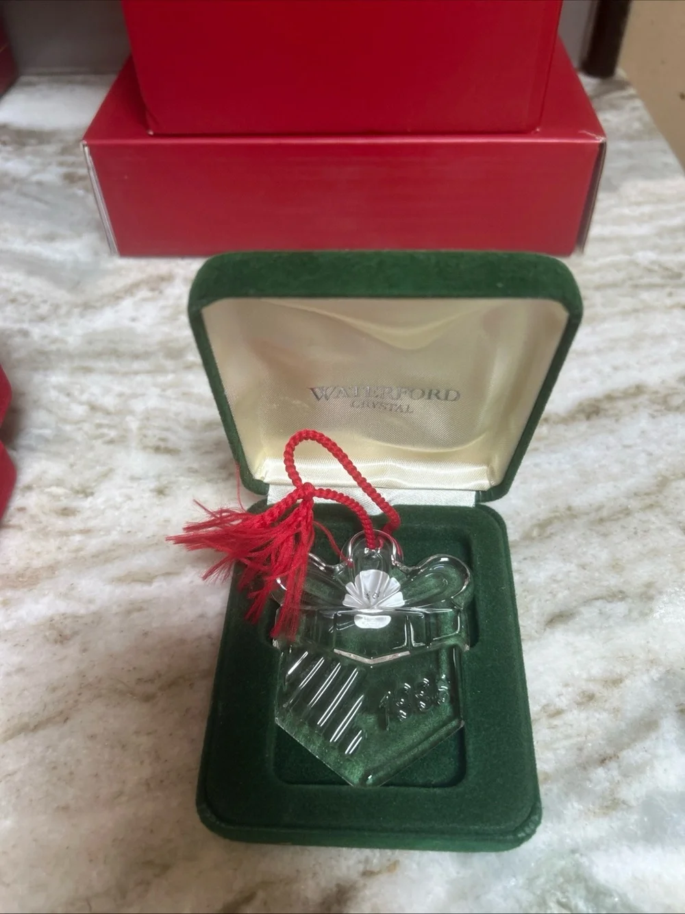 VTG WATERFORD Crystal Christmas Memories Collection Gift 1996 Velvet Gift Box